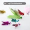 10pcs Random Mix Bell Feather Cat Toys Wand Replacement Head Of Cat Teaser Funny Stick Feather Pet Toy