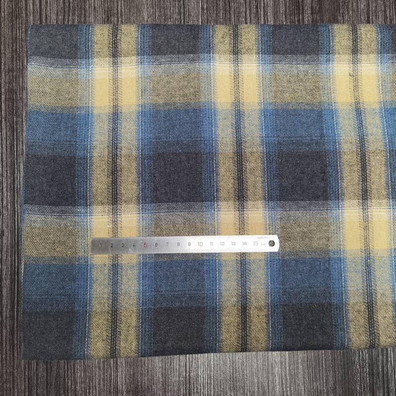 Spot Color-Woven Plaid Jacquard Fabric for Children's Autumn/Winter Brushed Polyester-Cotton Shirts