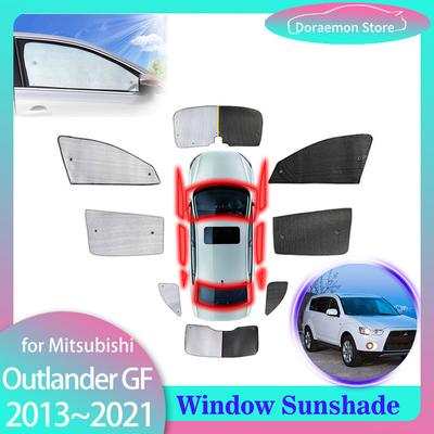 Full Cover Sunshades for Mitsubishi Outlander GF GG ZJ ZK ZL 2013~ Front Windshield Window Curtain Visor Mat Car Accessories