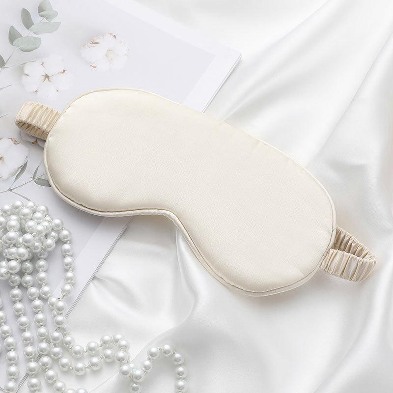 Double-Sided Imitation Silk Sleep Eye Mask with Printed Logo & Elastic Band - Breathable & Light-Blocking