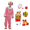 Halloween Clown Costume Set for Adults: Circus Outfit with Wig and Mask