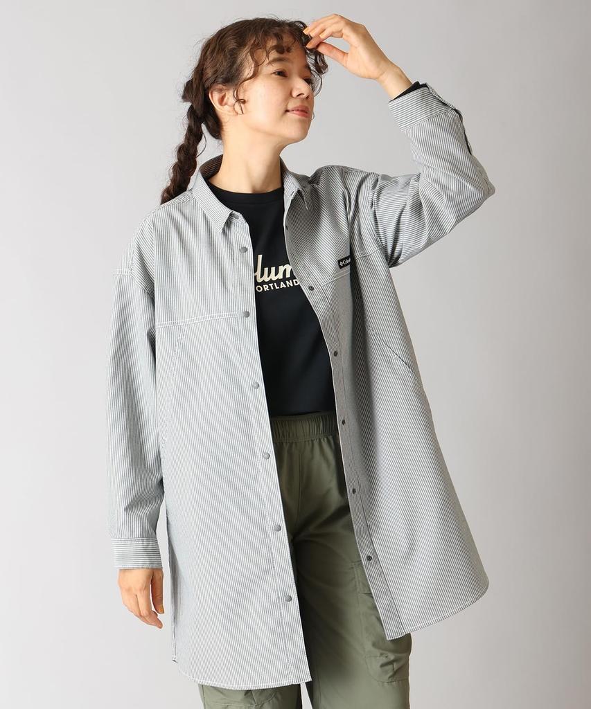 Tree Swallow Shirt Dress PL9514 Nocturnal Stripe Size S [Columbia] Women's