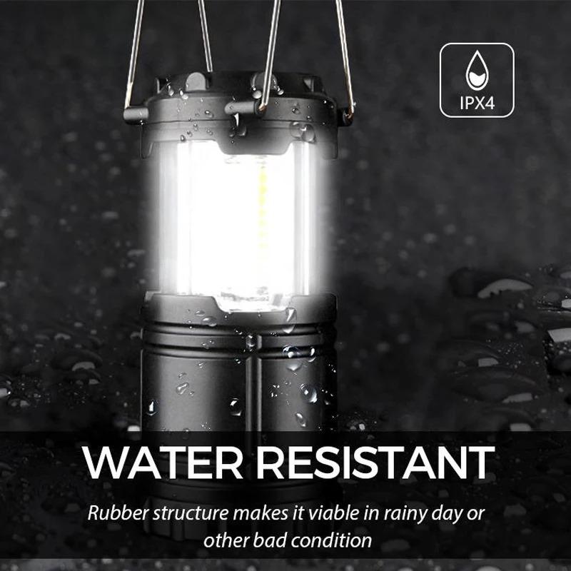 2 In 1 COB LED Portable Lantern Flashlight Foldable Impact Resistant Hiking Light Waterproof Camping Light