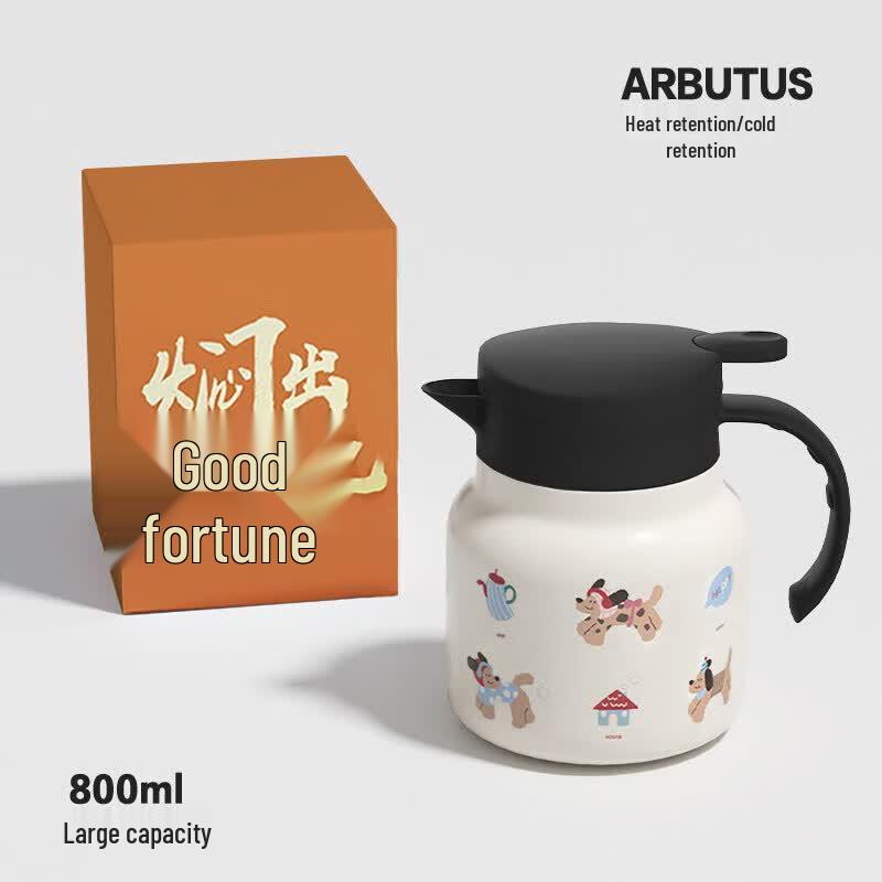 Qiwei Stainless Steel Cat & Strawberry Insulated Tea Thermos