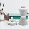 500ml Silicone Foldable Water Bottle Leak Proof with Hook Camping Collapsible Cup Heat Resistant Hangable Drinking Cup Hiking