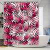 Colorful Shower Curtain, Modern Bath Decor, Printed Waterproof Fabric Red Pink White Black Pattern, Size 180x240cm