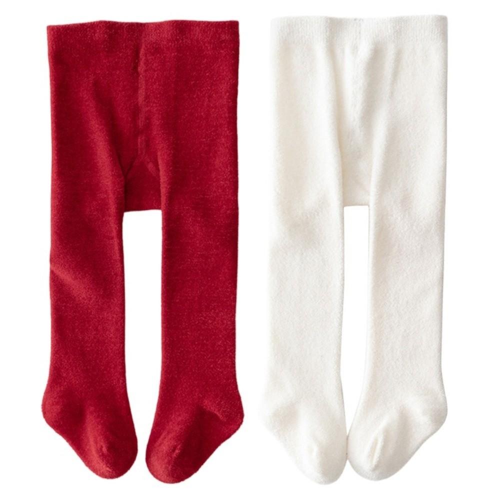 Dehnbare vertikale Streifen Kinder Strick Leggings Verdickt Warm Baumwolle Mädchen Strumpfhosen Baby Mädchen