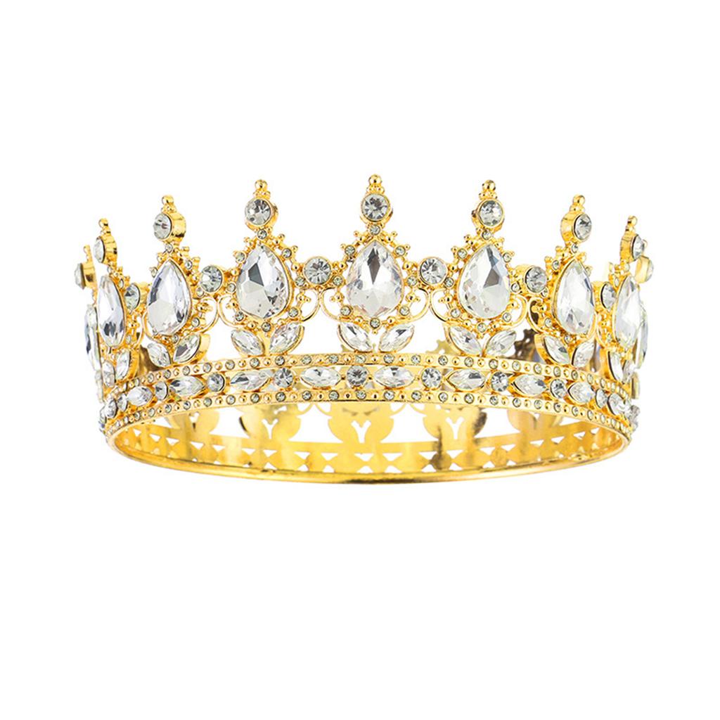 Women's Crown Adults Sparkling Headband Alloy Rhinestones Costume Hairpieces for Weddings Birthdays Proms and Pageants