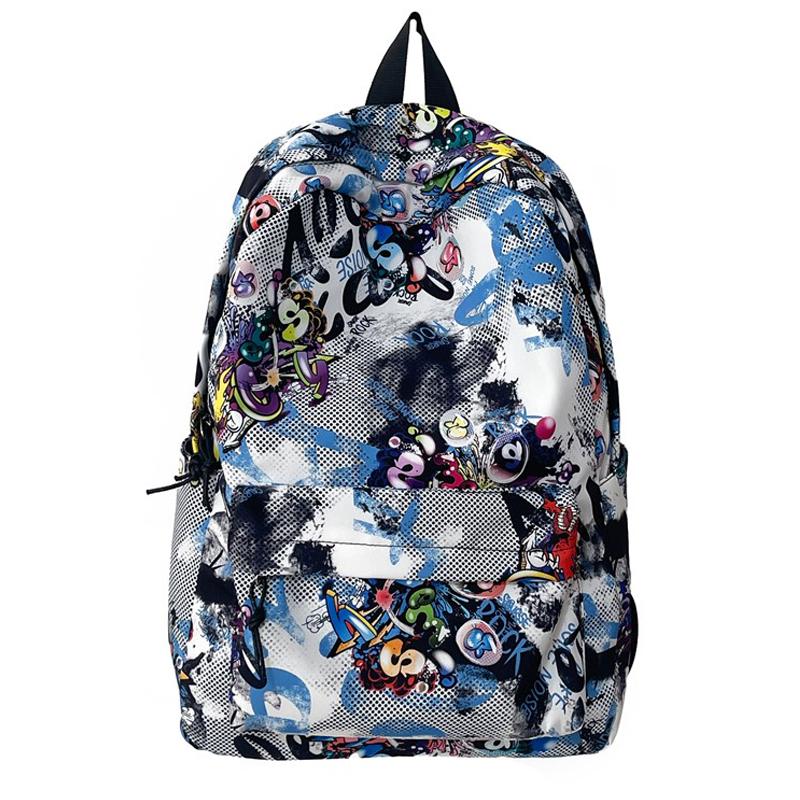 Uczeń Gimnazjum Tornister Duża Pojemność Plecak z Graffiti Plecak Unisex