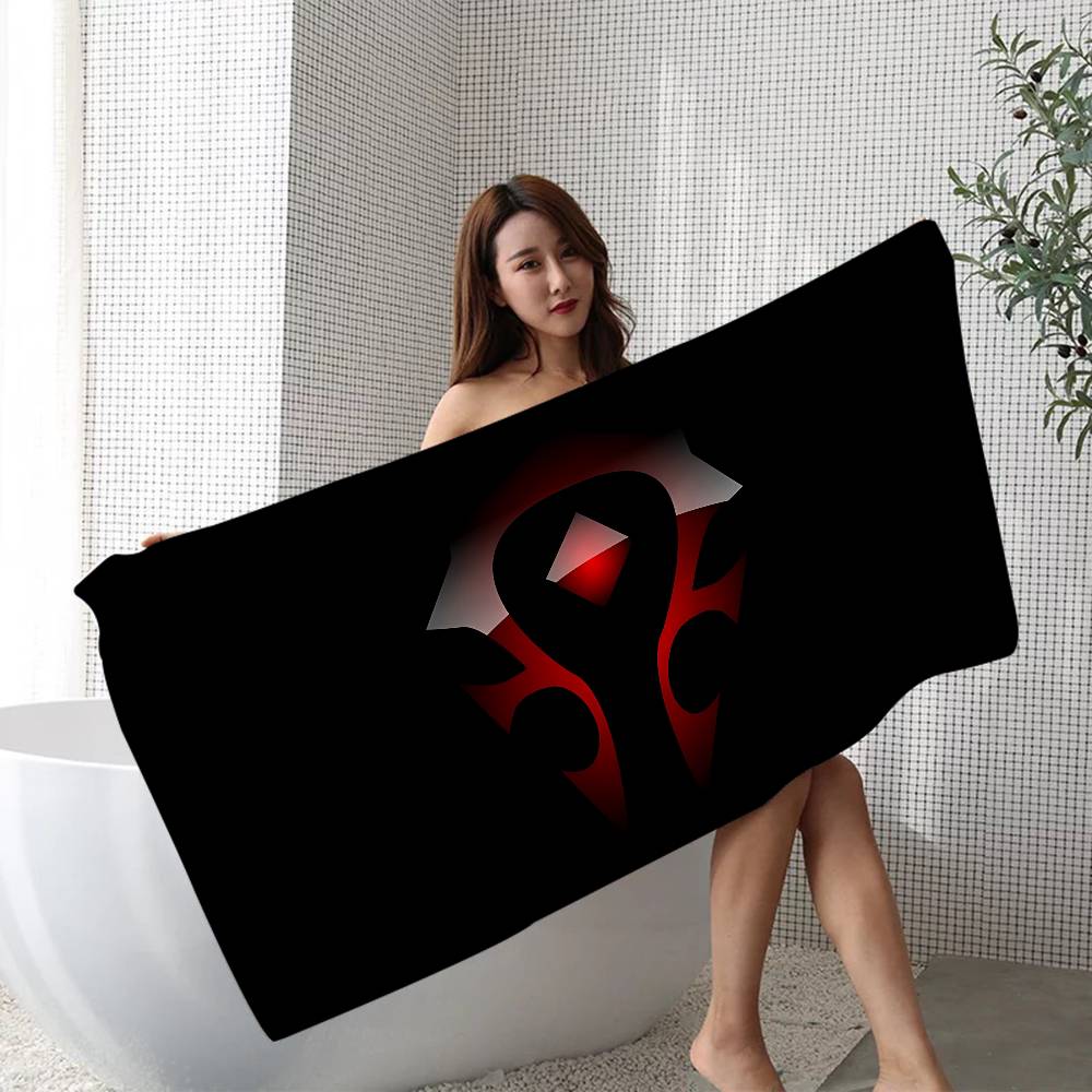 W-World-Of-Warcraft Epic-Fantasy-MMO Microfiber Printed Beach Towel Mountain Climbing Yoga Beach Running Absorbent Soft Towel