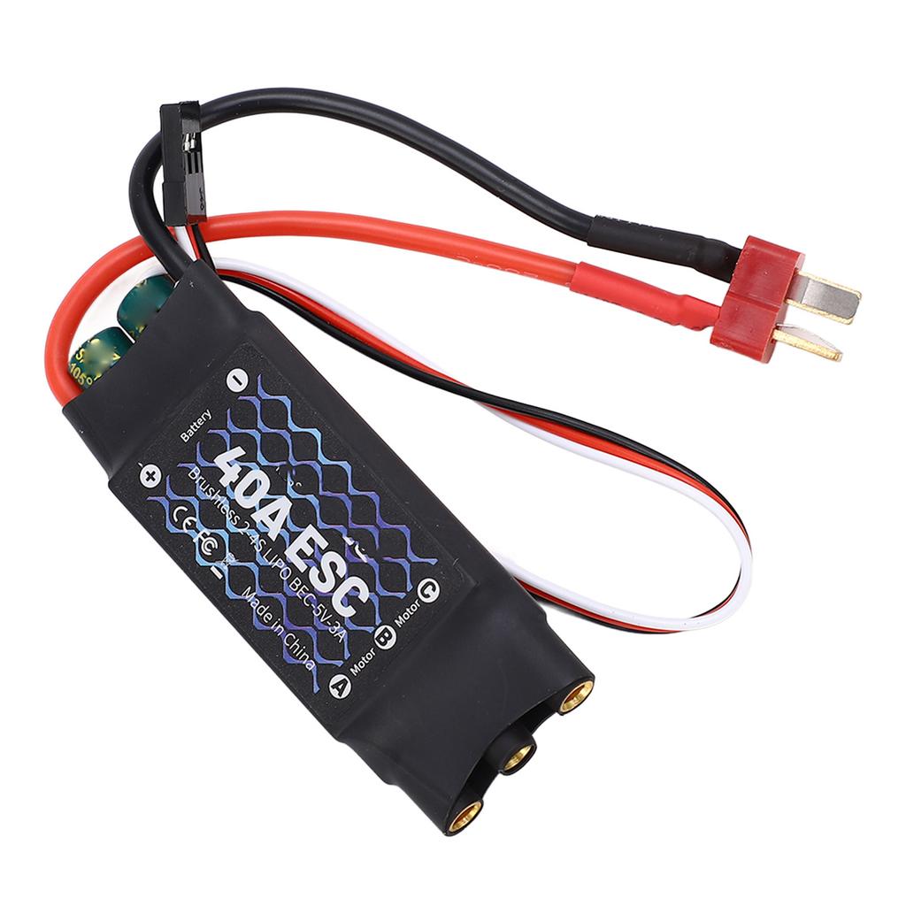 40A Brushless ESC 2?4S 5V 3A BEC Electric Speed Controller with Male T Plug for RC Fixed Wing