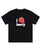 PAGESIISII Eye Strawberry Print Short Sleeve T-Shirt Black