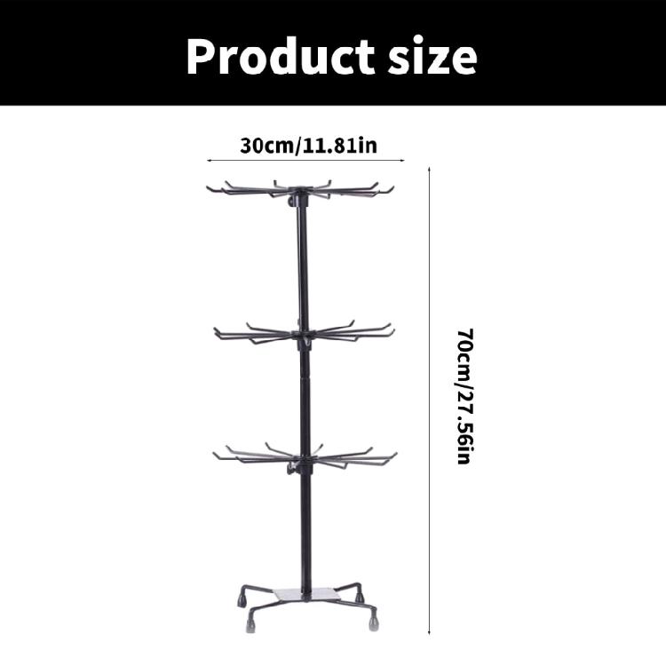 Small 3 Layer Display Stand Rotating Jewelry Organizers for Accessory and Apparel for Retail Shops and Home Organization