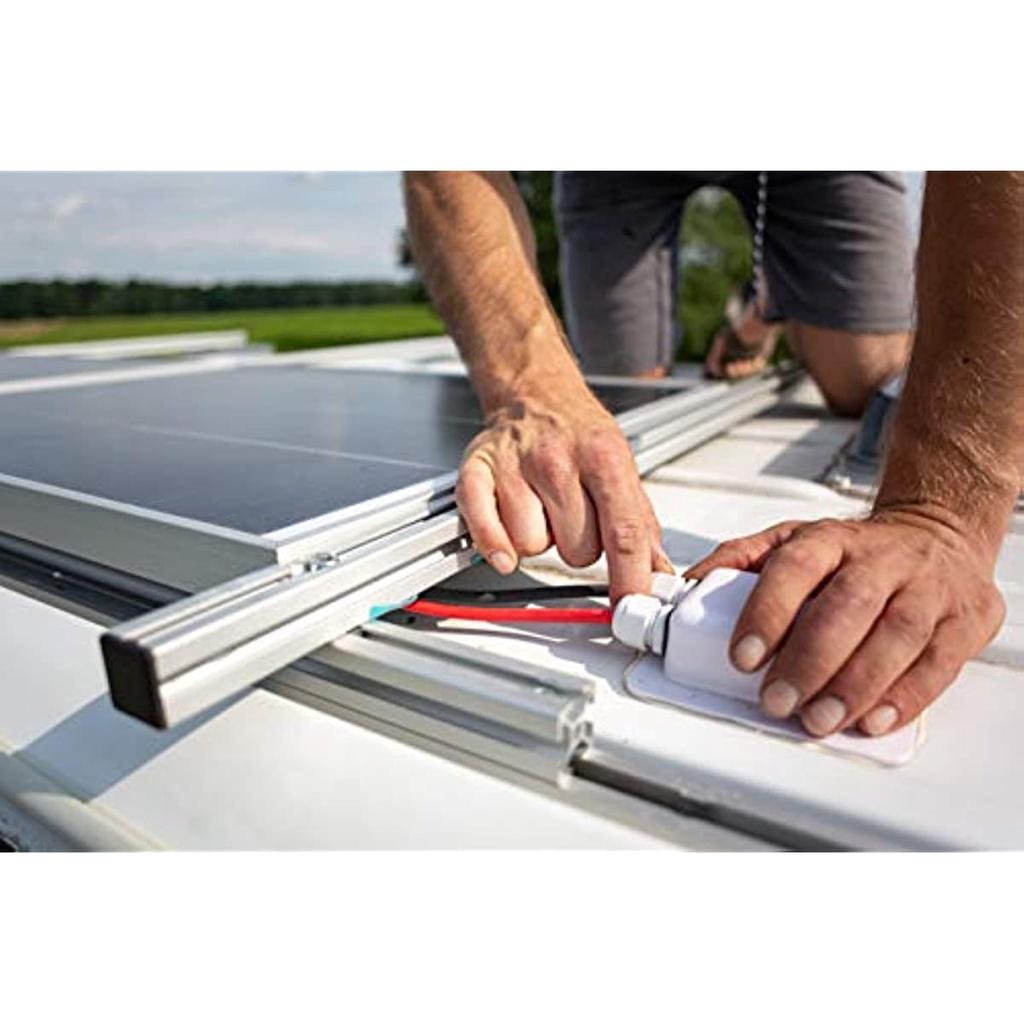 Conducte solare pentru acoperiș Tech 1-way negru pentru ambarcațiune și rulotă - Ghid de cablu impermeabil pentru sistem solar prin satelit și aer condiționat
