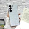 For Samsung Galaxy Z Fold6 5G Case Rubberized Silver Edge Phantom Glitter Hard PC Phone Cover
