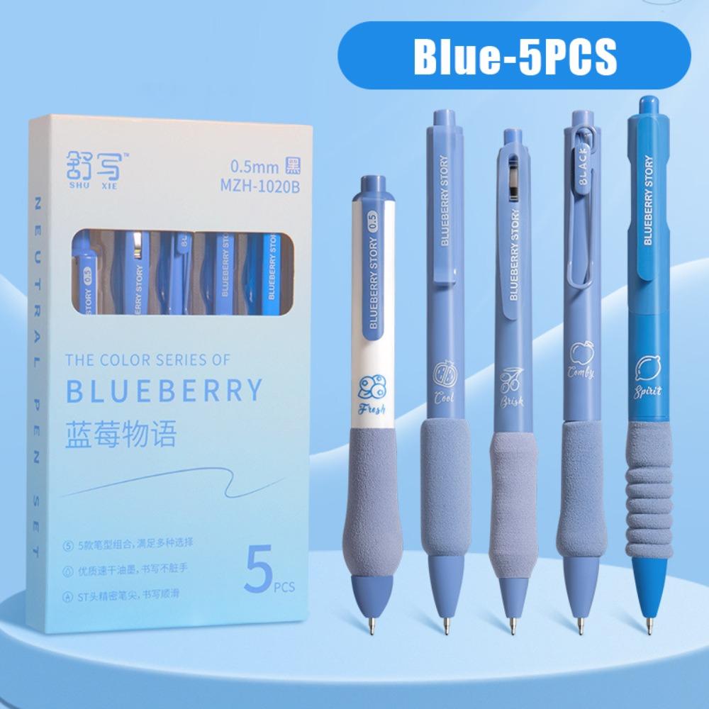 5PCS 0.5mm Black Ink Neutral Pen Quick Drying Writing Tool New Gel Pen  School Office