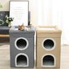 Large Foldable Cat House: Wear-Resistant, Double-Layered Pet Nest with Scratch Board, Suitable for All Seasons