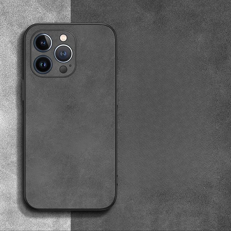 New Sheepskin Texture Leather Phone Case for iPhone, Shockproof Anti-Slip Anti-Fingerprint Protective Cover