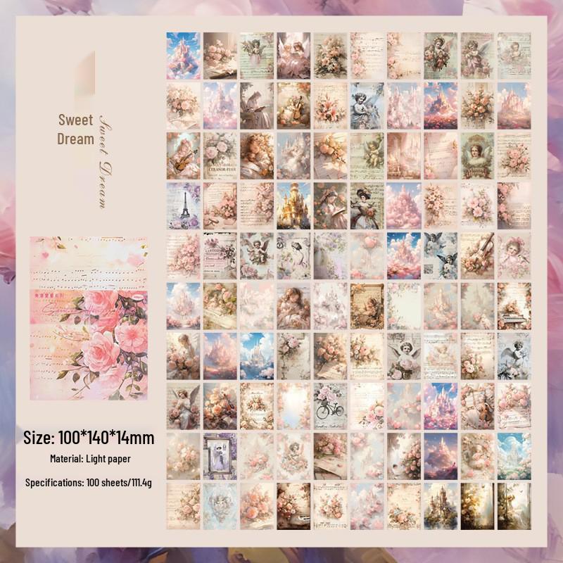 American Retro Floral Literary Journal Background Paper