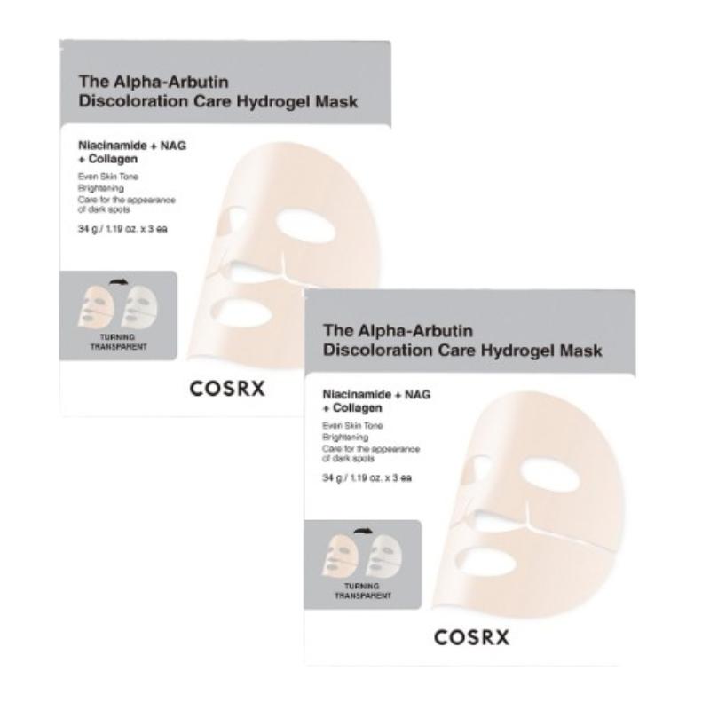 COSRX Alpha-Arbutin Hydrogel Mask 3 Sheets (1 Pack) /3-Piece Split Hydrogel Mask Per Use –korean Brightening & Toning Gel Mask