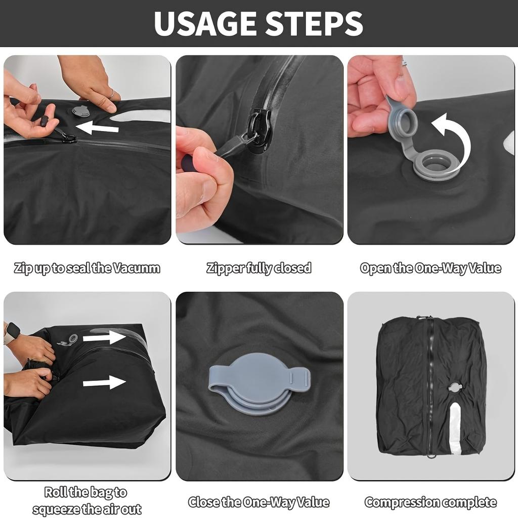 1pc Professional Luggage Vacuum Compression Bag, Reusable Vacuum Bag, Save 60% Space, Travel Vacuum Sealed Bag