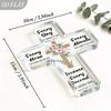 2D Flat Cross Acrylic Desktop Ornaments Desktop Decor, Religious Christian Gift, Suitable for wall decoration, porch, room, villa, accents Home, Hallw