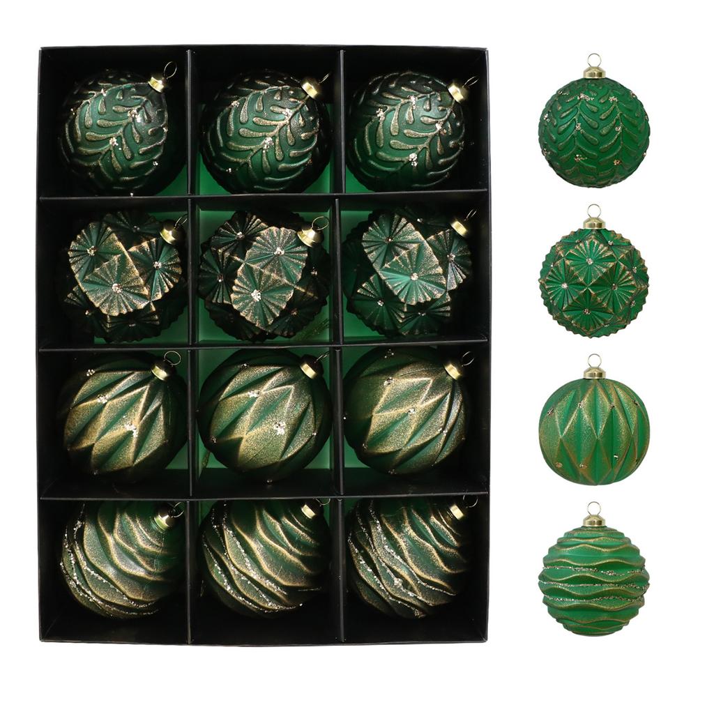 8cm Retro Antique Christmas Ball Set Ornament Christmas Tree Decoration Window Display Ornament