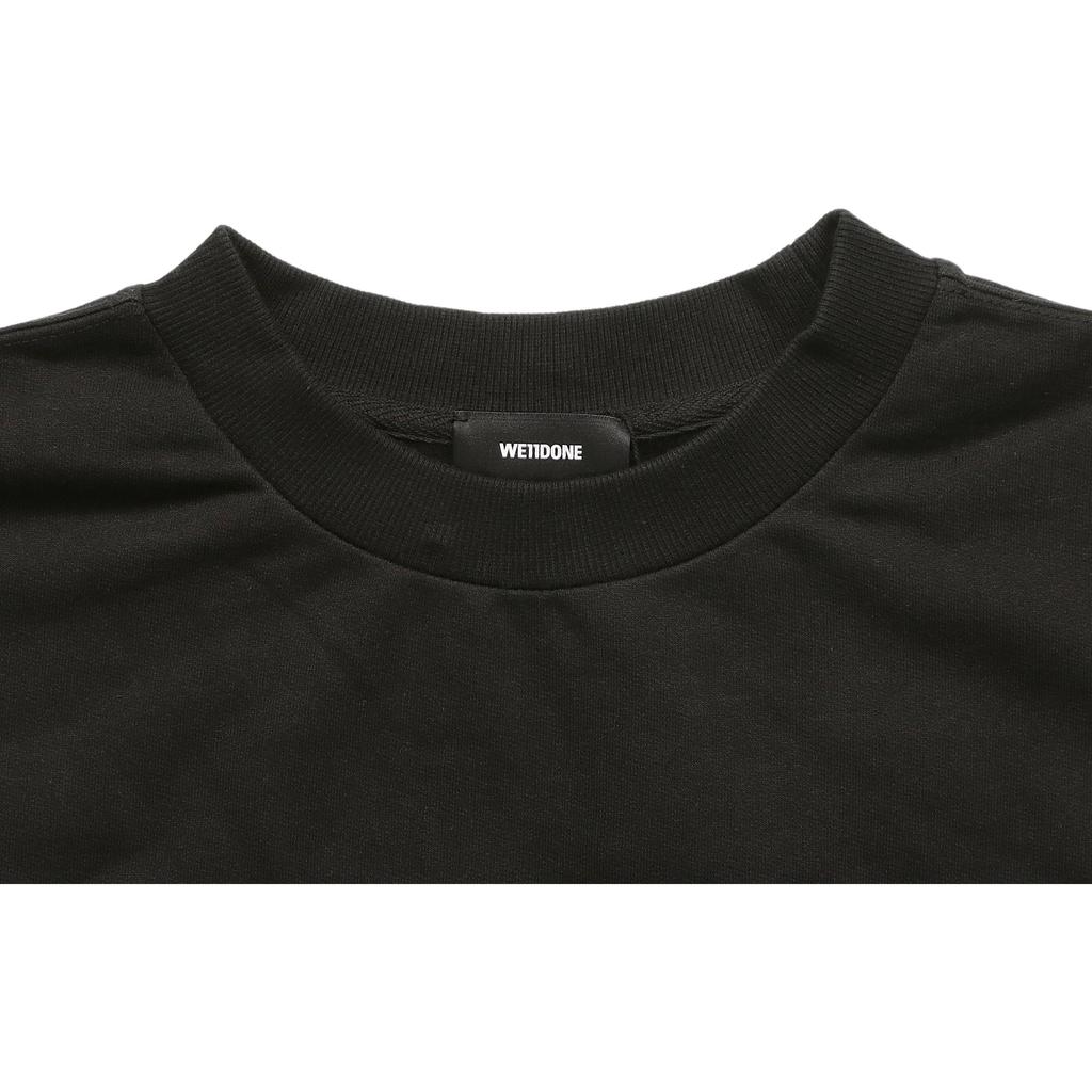 WE11DONE Fw22 Solid Color Logo Print Crewneck Sweatshirt Unisex Sweatshirt Black WD-TS3-22-844-U-BK
