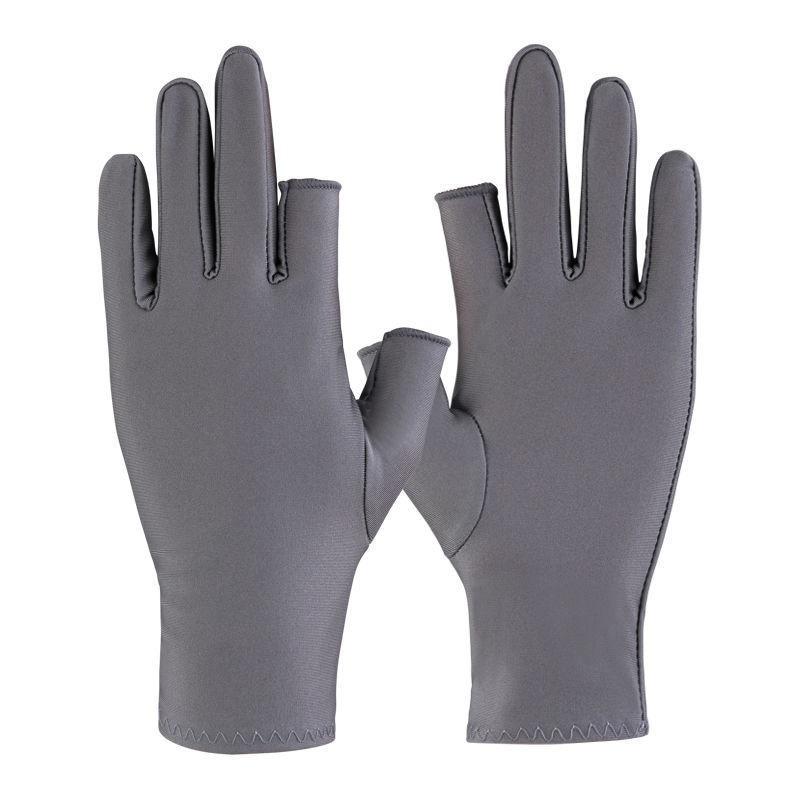 Half-finger Gloves Anti-ultraviolet Driving Gloves Summer Thin Semi-Finger Stretch Ice Silk Sunscreen Gloves