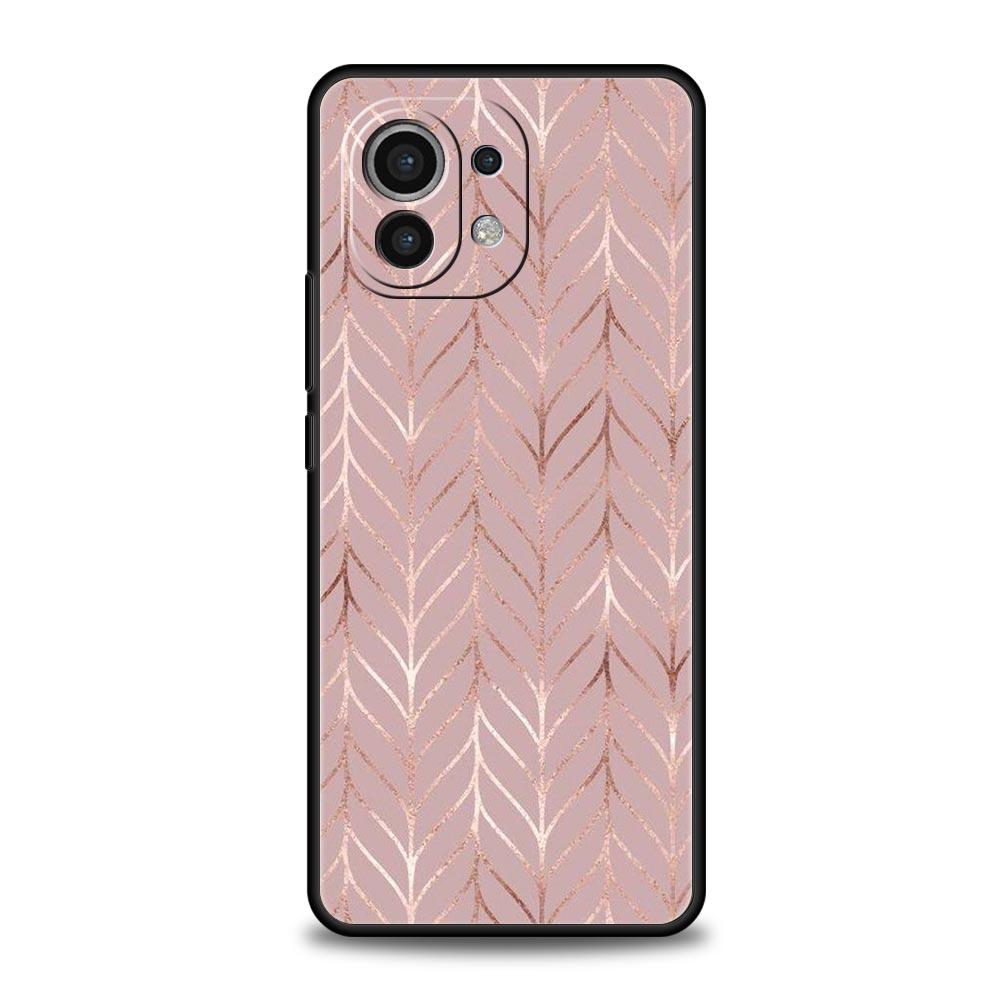 Phone Case For Xiaomi Mi 15 14 13 12 11 Lite 14T 13T 12T 11T Pro Poco X6 X5 M3 X3 Pro F5 F4 Cover Gold Rose Love Heart