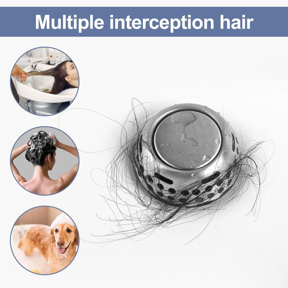 Stainless Steel Bathtub Filter Sink Leak-proof Anti-clogging Drain Basket Stopper Bouncing Core Insect-Proof
