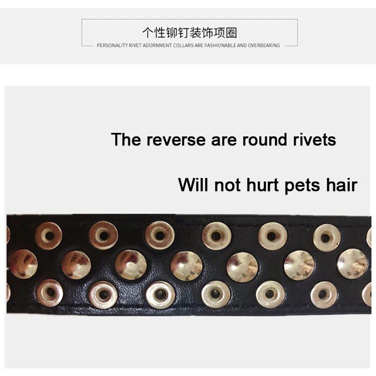 Justerbart kjæledyrhundehalsbånd i lær Halsrem Forsyninger PU Lær Punk Nitter Pigger Hundehalsbånd Kjæledyrhalsbånd For Liten Hund Katt
