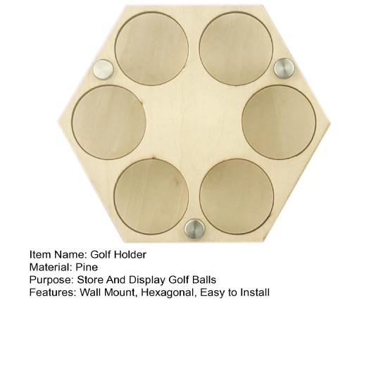 Honeycomb Golf Ball Display Holder Wall Mount Wooden Hexagonal Golf Ball Show Collector