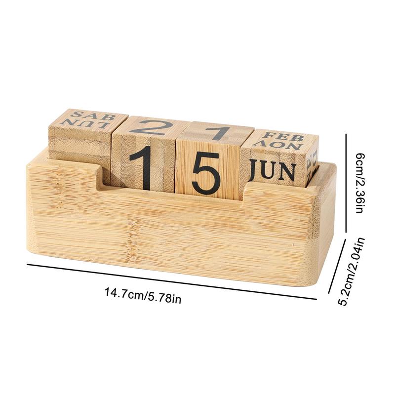 Деревянный календарь куб вечный блок календарь для стола креативный блок календарь — фото 6