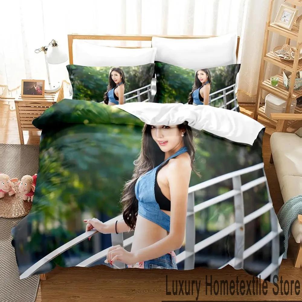 Cute Y2K Girls Sexy Bedding Set Boys Girls Twin Queen King Size Duvet Cover Pillowcase Bed Boys Adult Home Textileextile