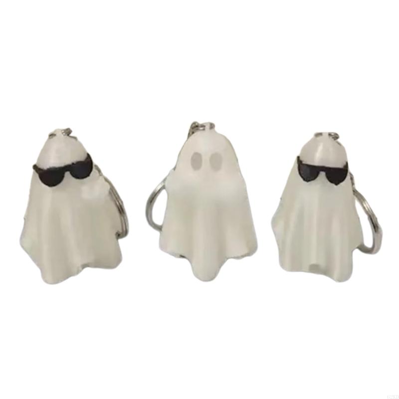 

62KD 3 шт. Светящиеся призраки Орнамент Смолы Миниатюры Светящиеся в темноте Фигурки Украшения для Хэллоуина Праздничные принадлежности Подарок