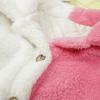 Teen/Kids Girls Color Spliced Plush Jacket With Pockets, Cute And Warm