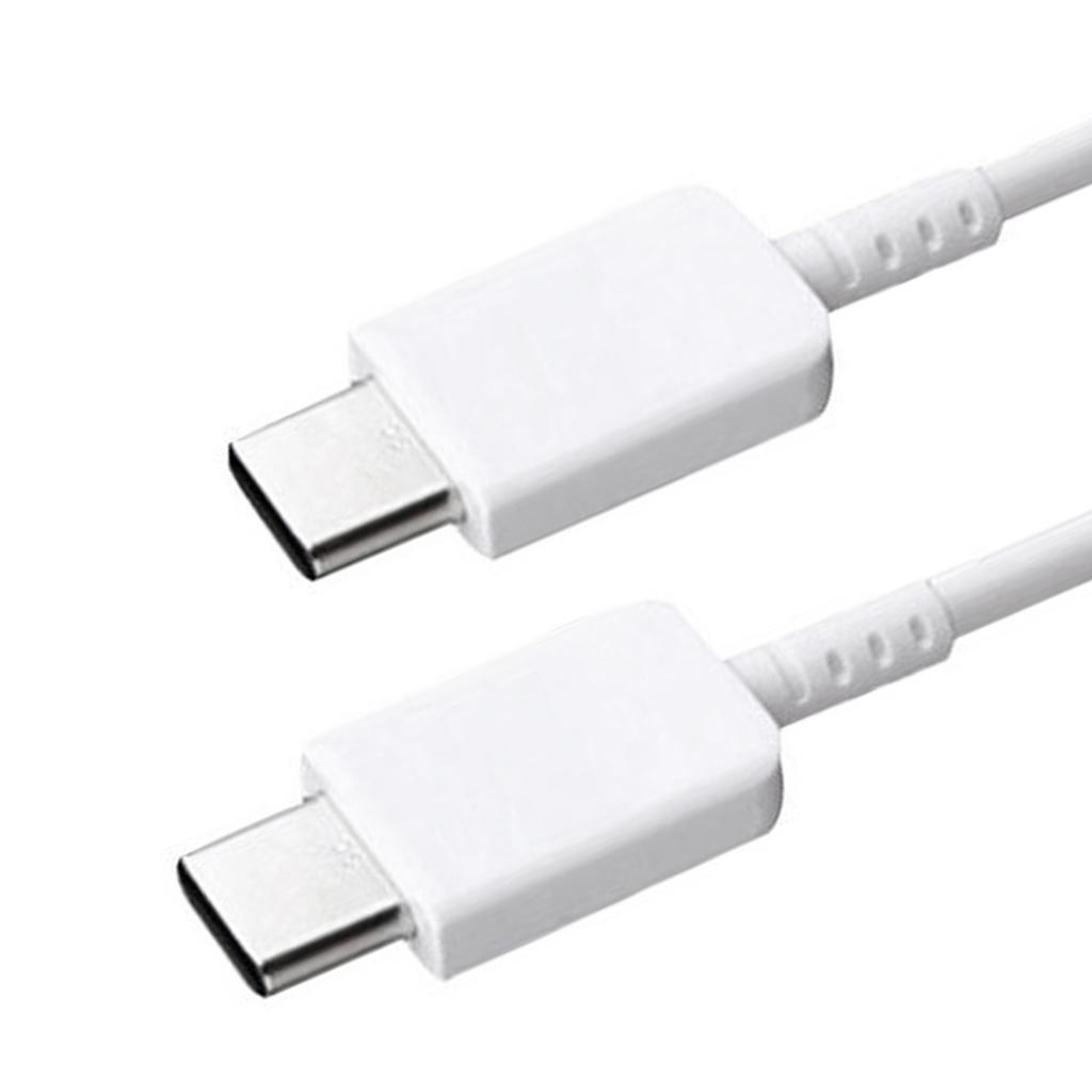 Type C to Type C Cable PD Fast Charging Flexible Type C Data Cord for Android for Note 10 Phone 3.3ft White