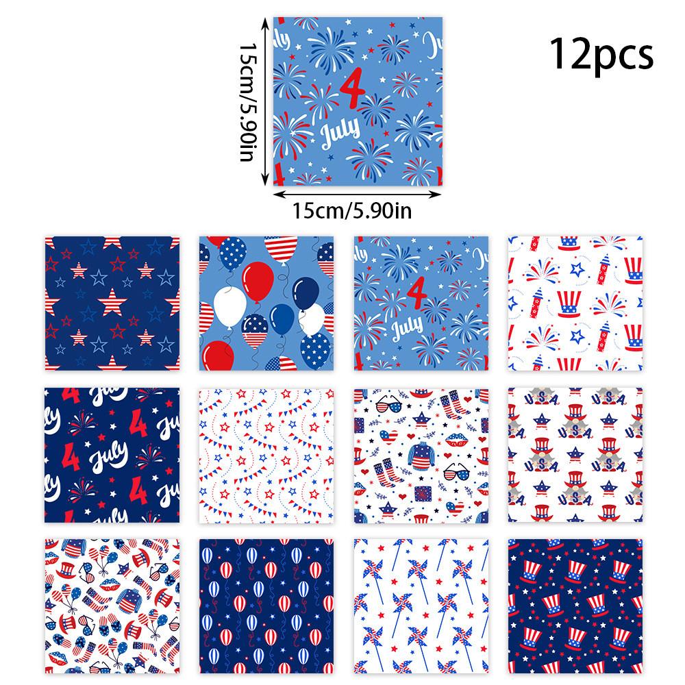 Independence Themed Day Striped Star Balloon Pattern Gift Box Packaging Paper