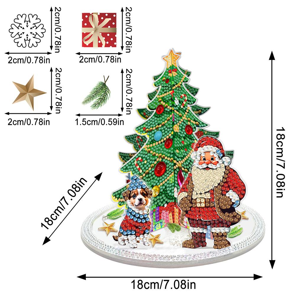 Christmas Diamond Art Table Decor Desktop Diamond Painting Ornament Kits Art Kits For Xmas Tree & Claus Table Office Home Decora