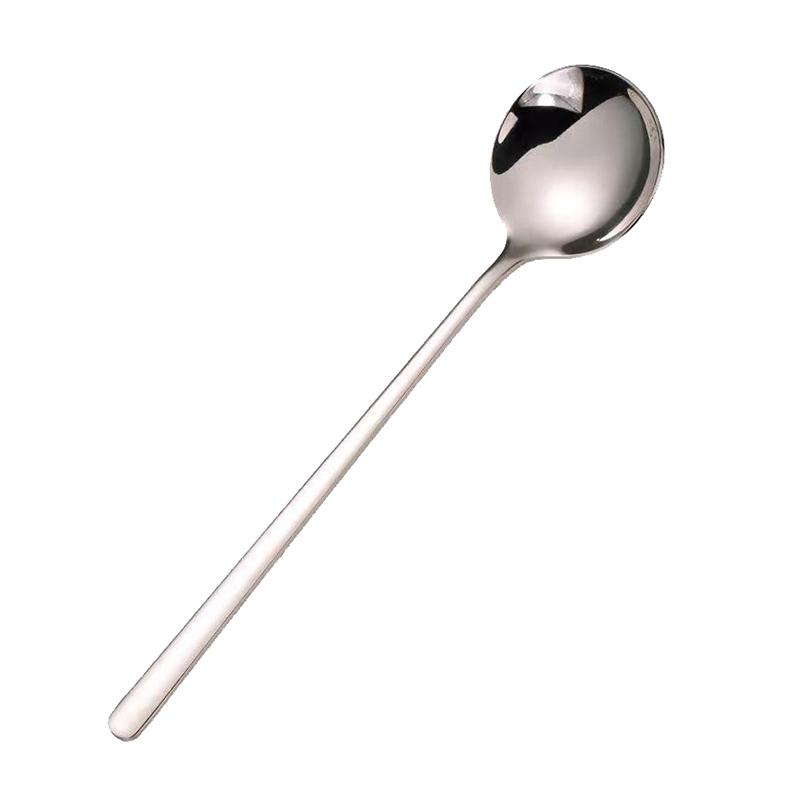 Stainless Steel Round Spoon Net Red Golden Dinner Long Handle Stirring Dessert Spoons For Kitchen Accessories Gadgets