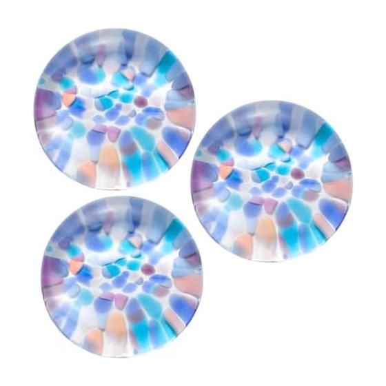 ADERIA Tsugaru Vidro Japanese Colors Landscape  Yunagi no Sora  Chopstick Rests, Set of 3, Glass, Handmade, Japanese Style Cutlery Rest, Cute