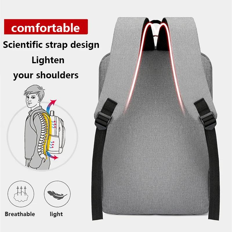 Waterproof Oxford Laptop Backpack for Men 15.6 Inch with USB Charging Business School Bag