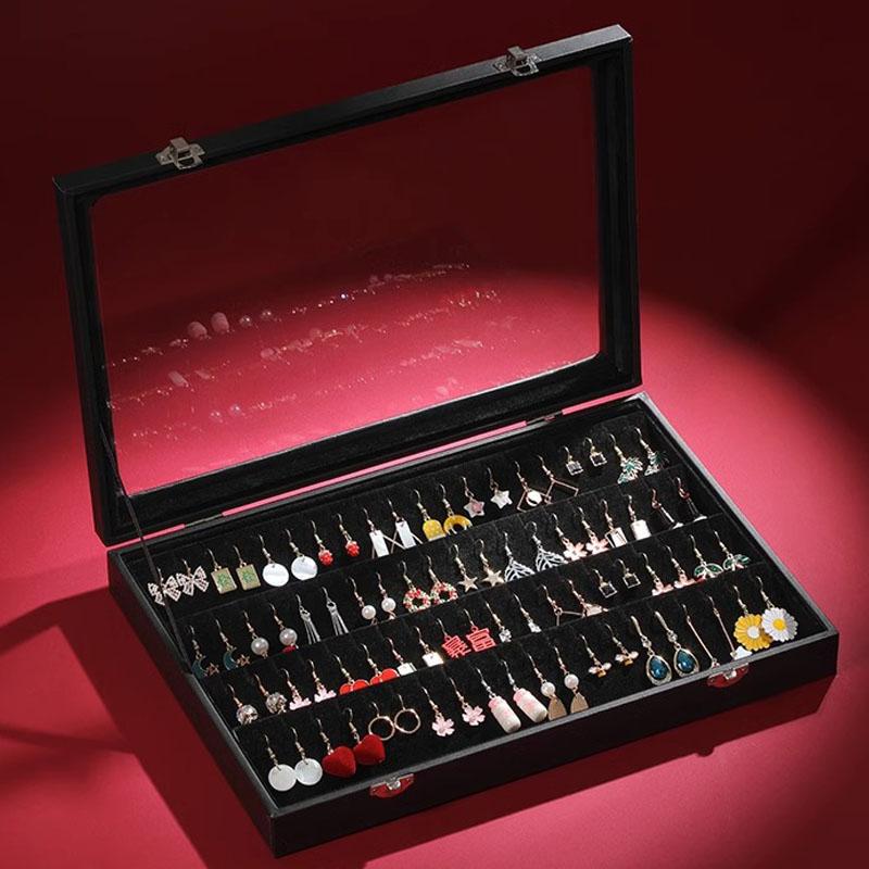 

Jewelry Storage Box Large Capacity Ring Box Earrings Earrings Necklace Bracelet Pendant Box Hand Jewelry Jewelry Display Box чёрный