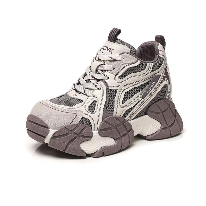 Dad shoes women's spring and autumn new fashion mesh casual shoes lightweight platform student sports shoes