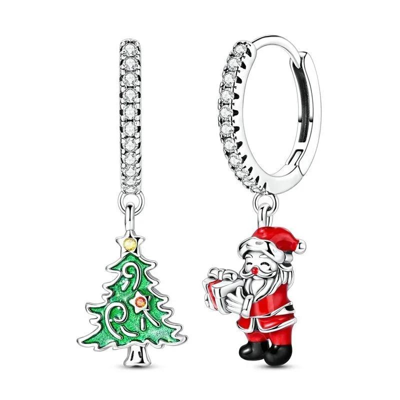 Christmas Copper Metal Charm Bead Components Santa Claus Reindeer Christmas Tree Snowman Elk Bead Component Compatible With Authentic Original