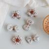 Korean Style Polka Dot Bow Hair Clip - Coffee