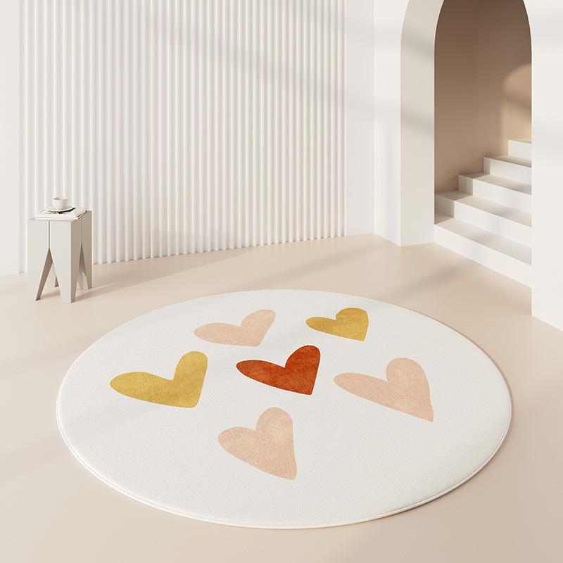 Eenvoudig Rond Tapijt Voor Woonkamer Salontafel, Slaapkamer Nachtkastje Vloerkleed, Hal Zachte Afscheiding, Bureau Stoelkussen, Woondecoratie 60X60CM(2X2FT