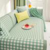 Sofa Cushion Summer Non-Slip Small Lattice Ice Silk Mat Seat Cushion Simple Summer Fresh Backrest Towel Sofa Cover