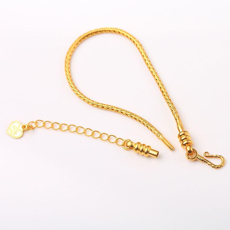 

Retention Snake Bones Chain Adjustable Bracelet Couple Alluvial Gold DIY Jewelry Fox Tail Chain Carrying Strap Easiest for Match Necklace Bracelet Bracelet paragraph 1.5mm thick length 15cm +5cm]